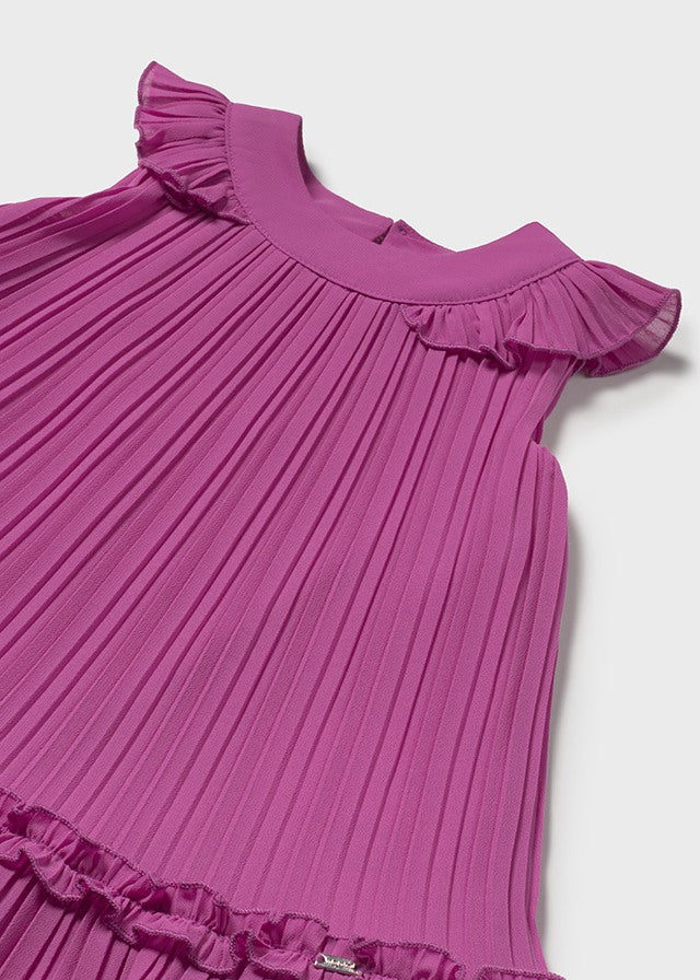 Vestito plissettato elegante fucsia - majoral