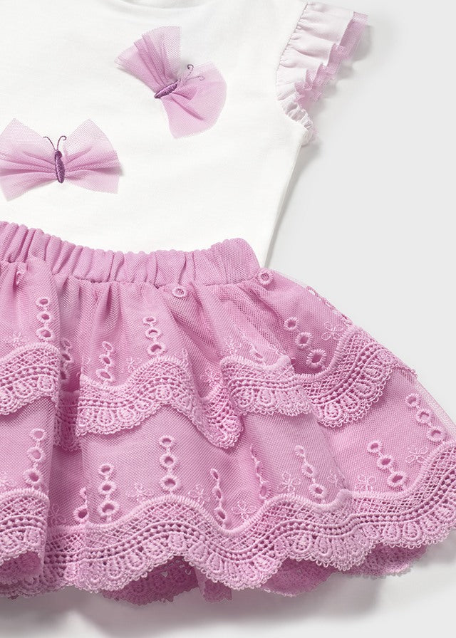Completo gonna e maglietta  rosa - majoral