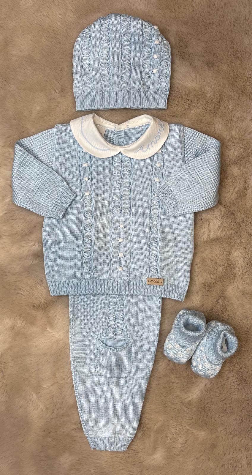 Completo 4pz azzurro polvere - Marlù