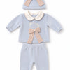Set Nascita in Ciniglia Azzurro Orsetto e Fiocco - Marlù