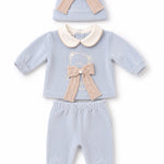Set Nascita in Ciniglia Azzurro Orsetto e Fiocco - Marlù