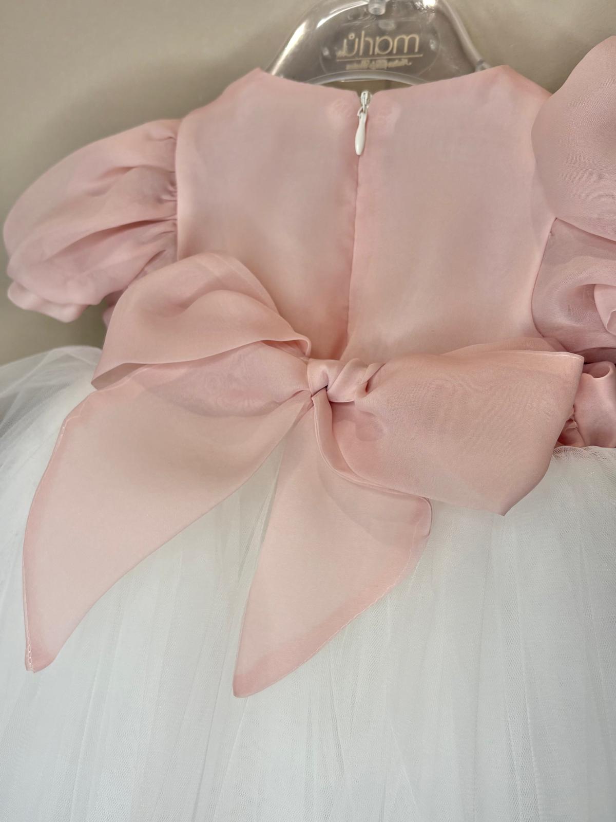Vestitino Cerimonia con Corpetto Rosa e Tulle - Marlù