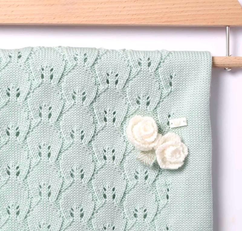 Coperta in Pura Lana Verde Salvia - Marlù