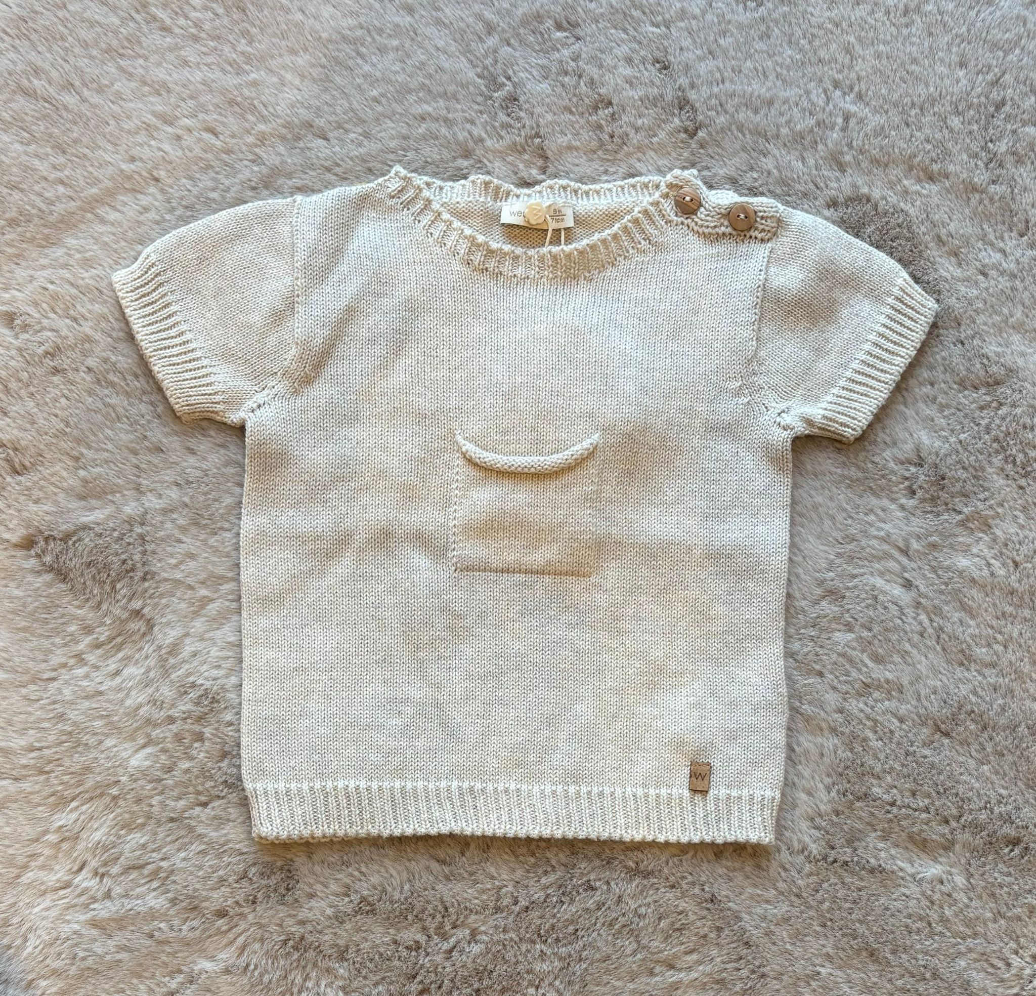 Maglietta beige in maglia - Wedoble