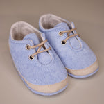 Scarpette Azzurre e Beige con lacci - Marlù