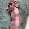 Calzini traforati con fiocco rosa - Juliana