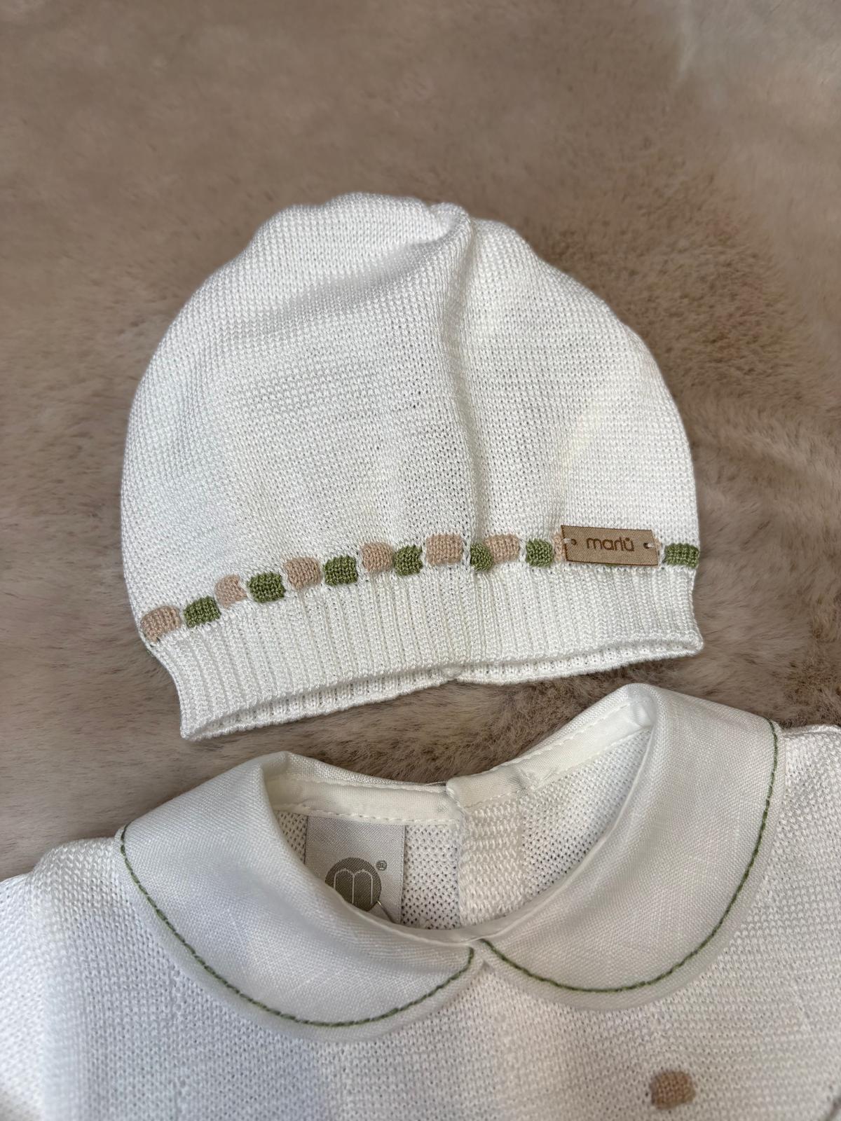 Completo 4pz in filo Bianco e Verde - Marlù