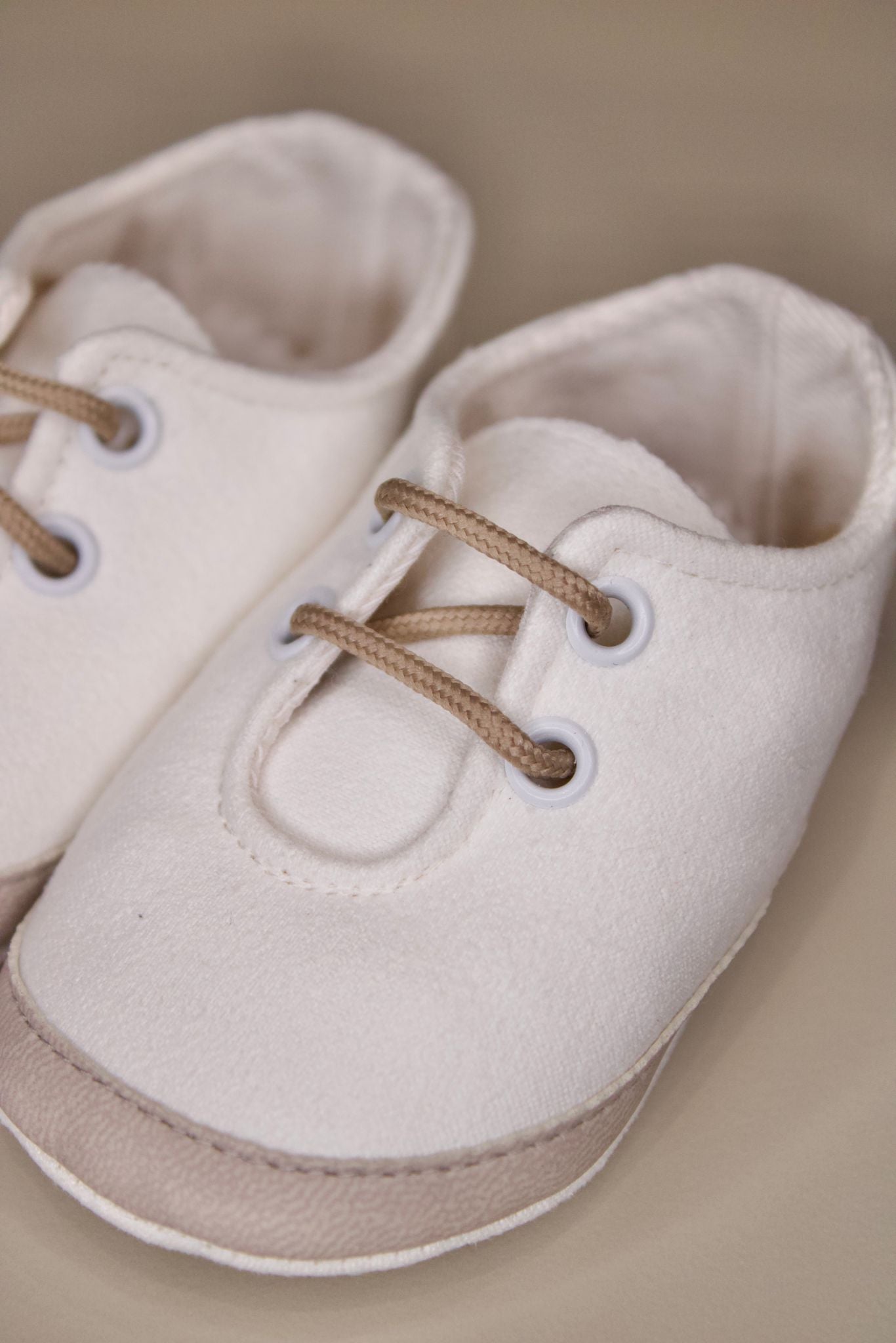 Scarpette Bianche e Tortora con lacci - Marlù