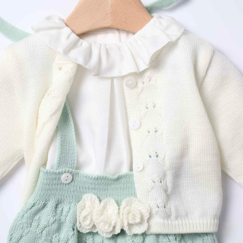 Set Nascita in Pura Lana Verde Salvia - Marlù