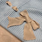 Copertina con fiocchetto azzurro e tortora - Bebè di Almy