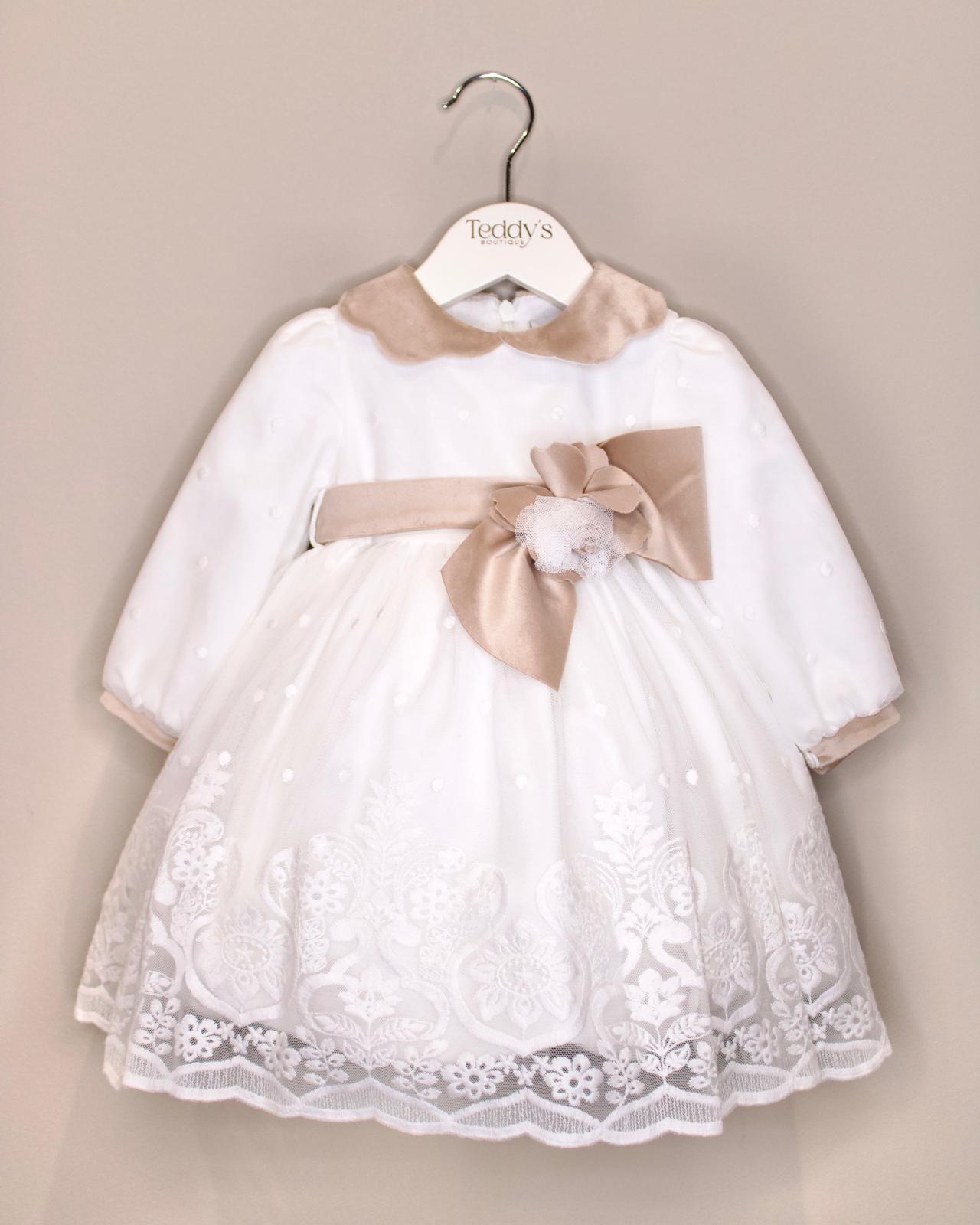 Vestitino Cerimonia Bianco e Beige - Marlù