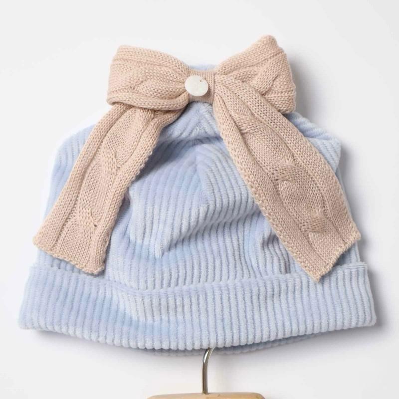 Set Nascita in Ciniglia Azzurro Orsetto e Fiocco - Marlù