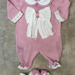 Tutina e scarpette fiocchetto rosa - Bebè di Almy