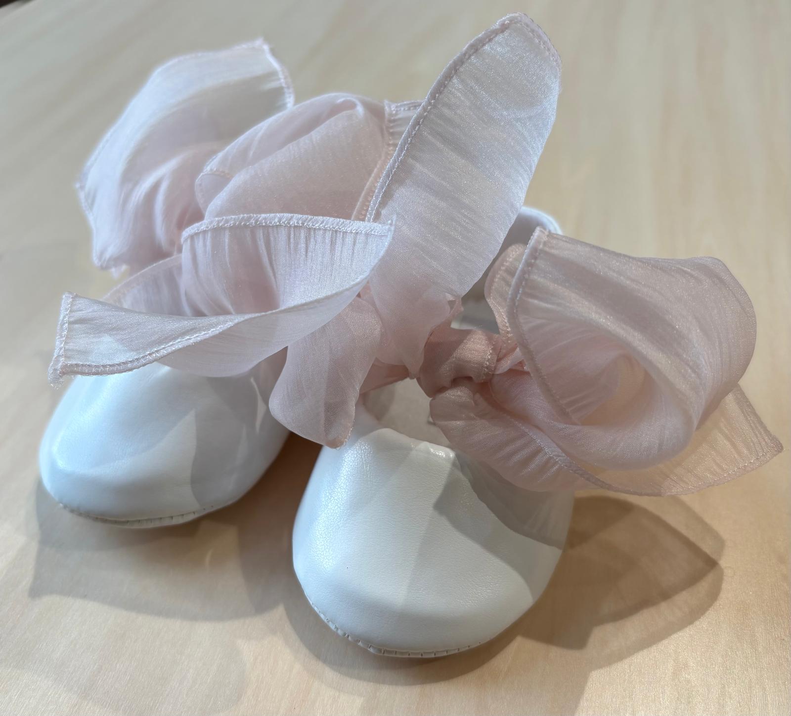 Ballerine Cerimonia con nastro rosa regolabile - Marlù