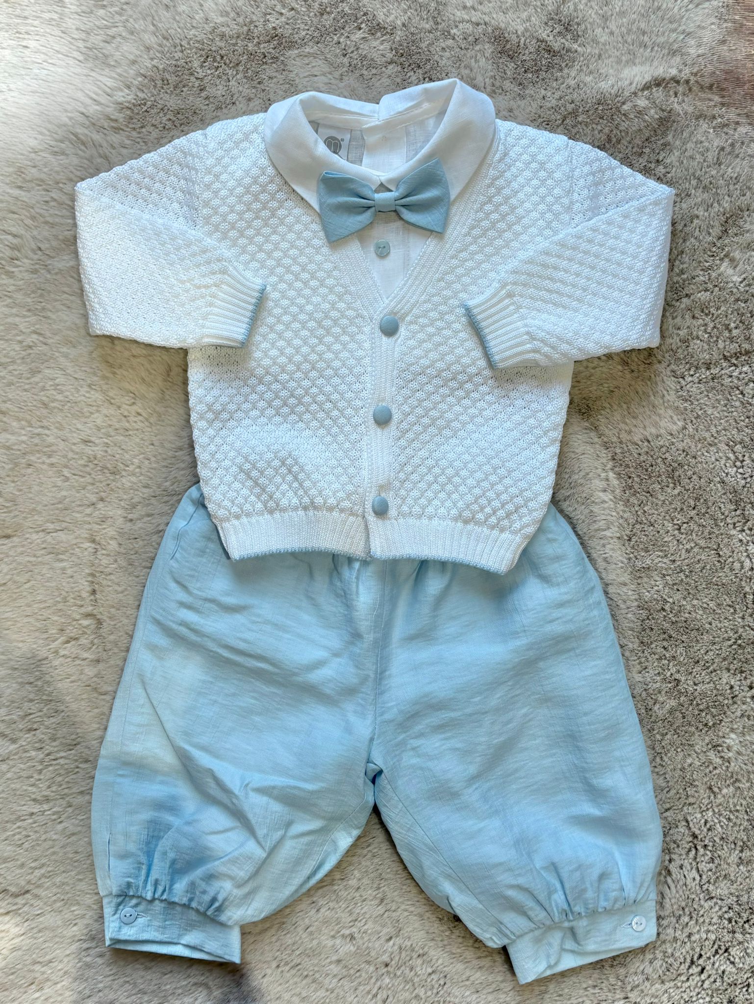 Completo Cerimonia 4Pz Azzurro e Bianco - Marlù