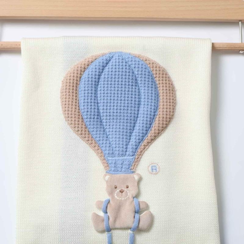 Coperta in Lana Mongolfiera Vaniglia Cielo - Marlù