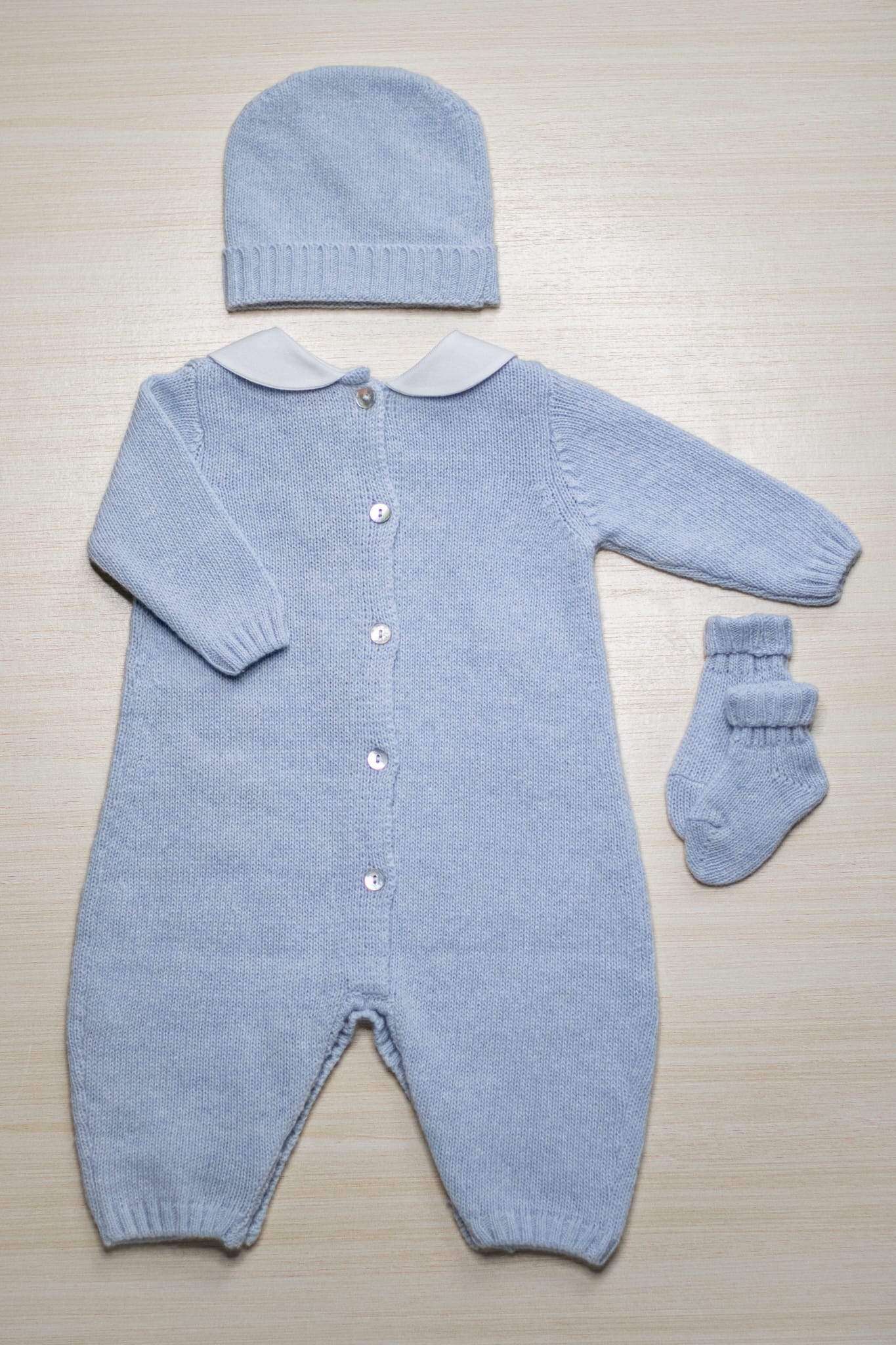 Completo Azzurro Prima Nascita 3 Pezzi - Jo Milano