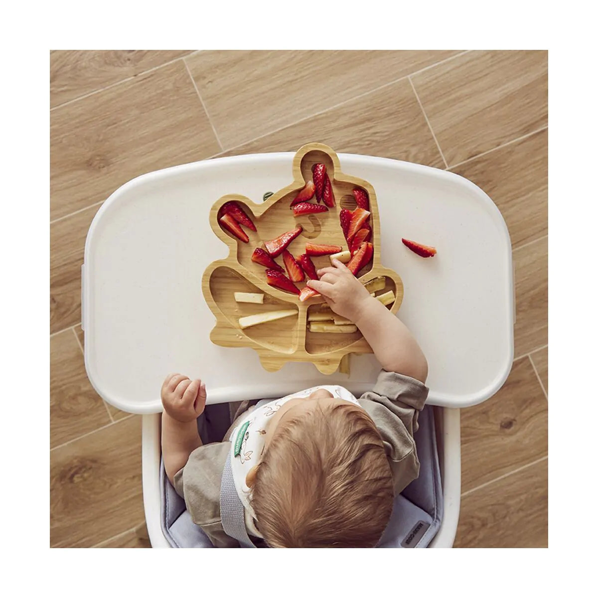 Piatto per bambini wooden plate frog - Miniland