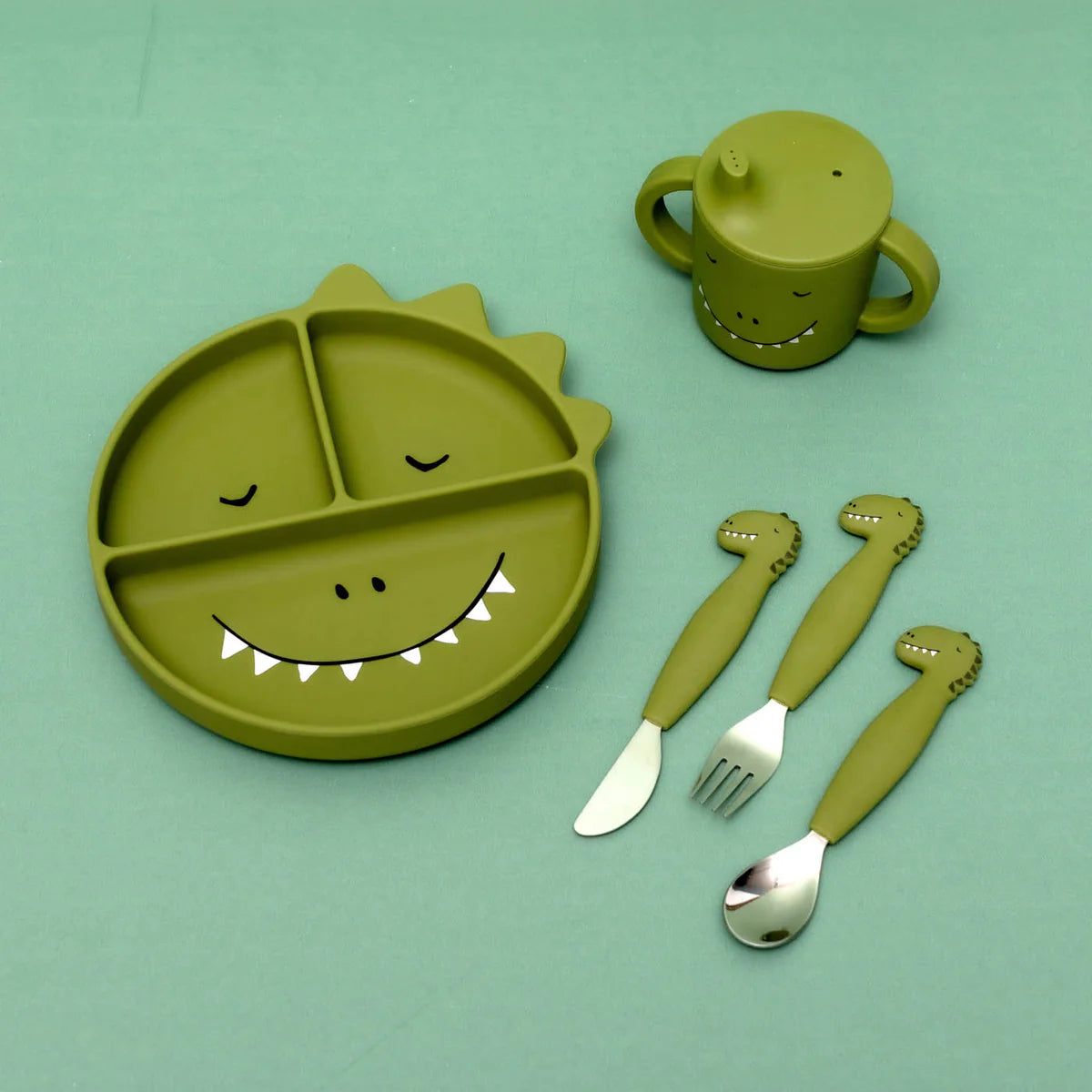 Set Posate Silicone Mr. Dino - Trixie