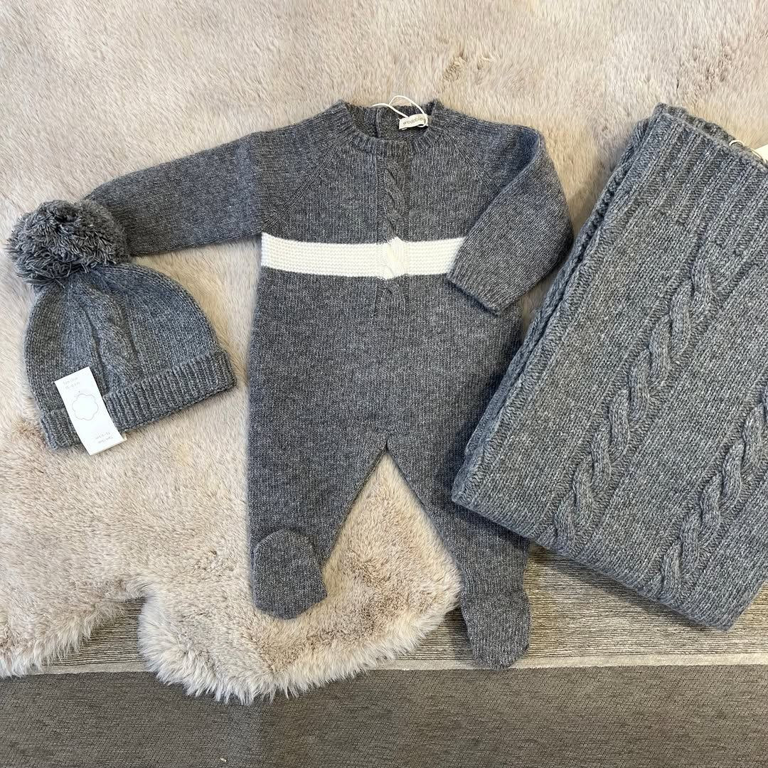Corredino Tutina nascita invernale Mezza treccia  Grigio - Wedoble
