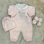 Tutina "Hello World" con cappellino e scarpette Rosa - Bebè di Almy