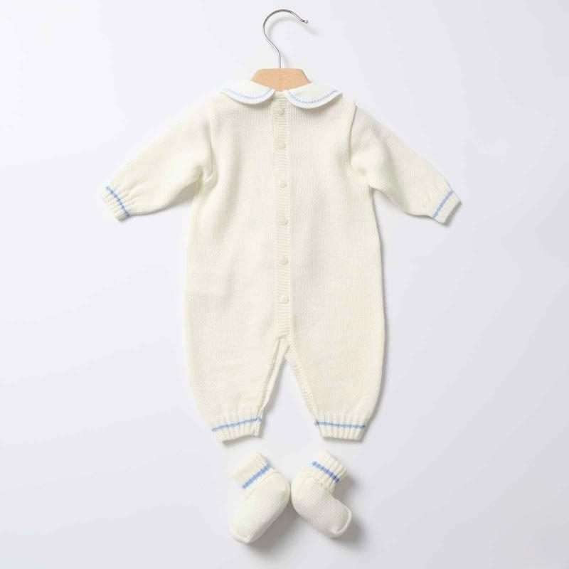 Set Nascita in Lana Mongolfiera Vaniglia Cielo - Marlù