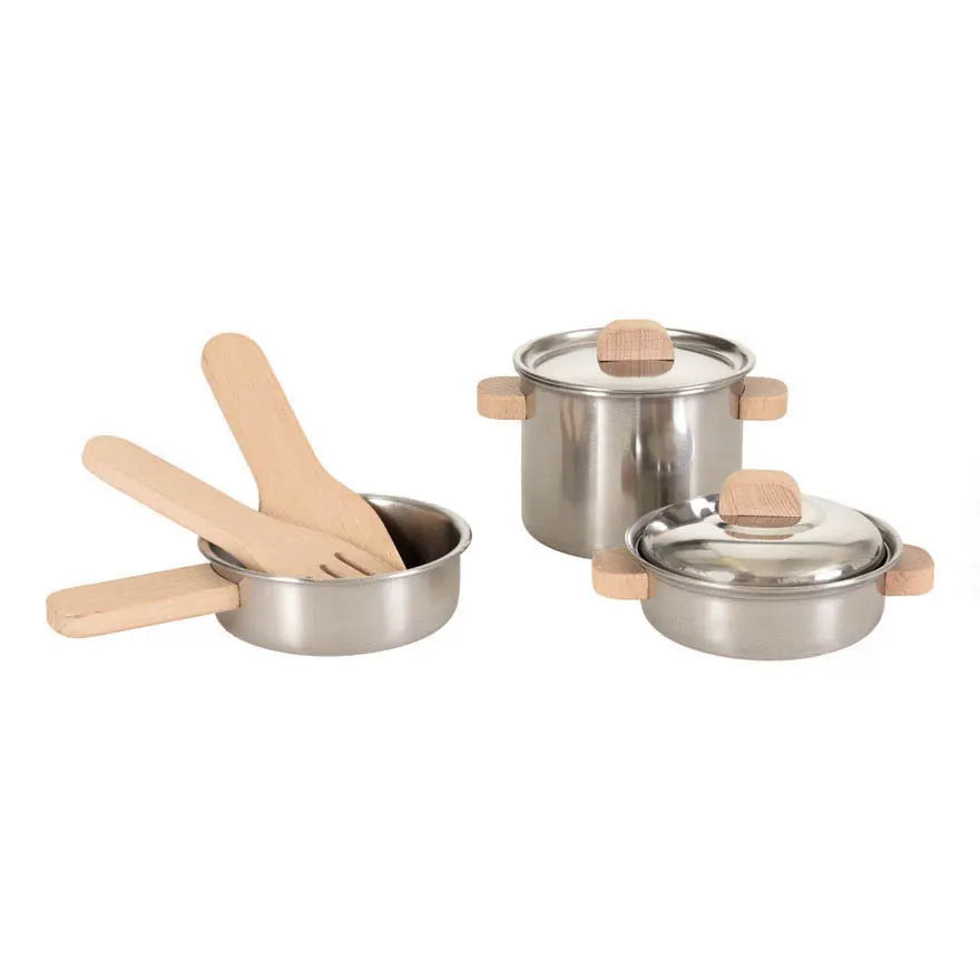 Set di padelle con manico in legno - Egmont Toys