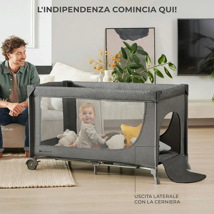 Lettino da viaggio 3in1 JOY 2 con accessori - Kinderkraft