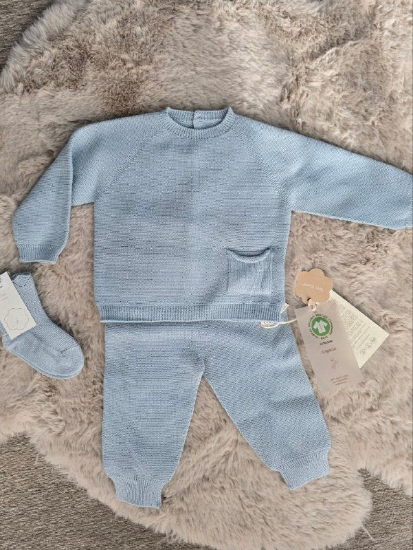 Coordinato nascita estivo Wedoble Azzurro 3 pezzi - 62 cm
