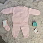 Coordinato nascita estivo Wedoble rosa 3 pezzi