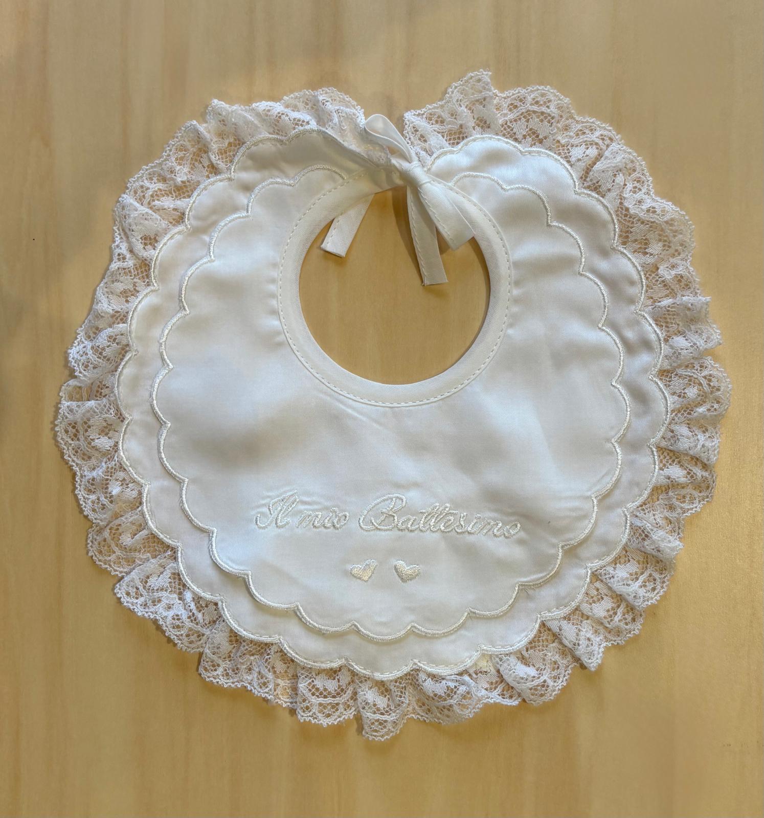 Bavetta con merletto "Il mio Battesimo" - Marlù