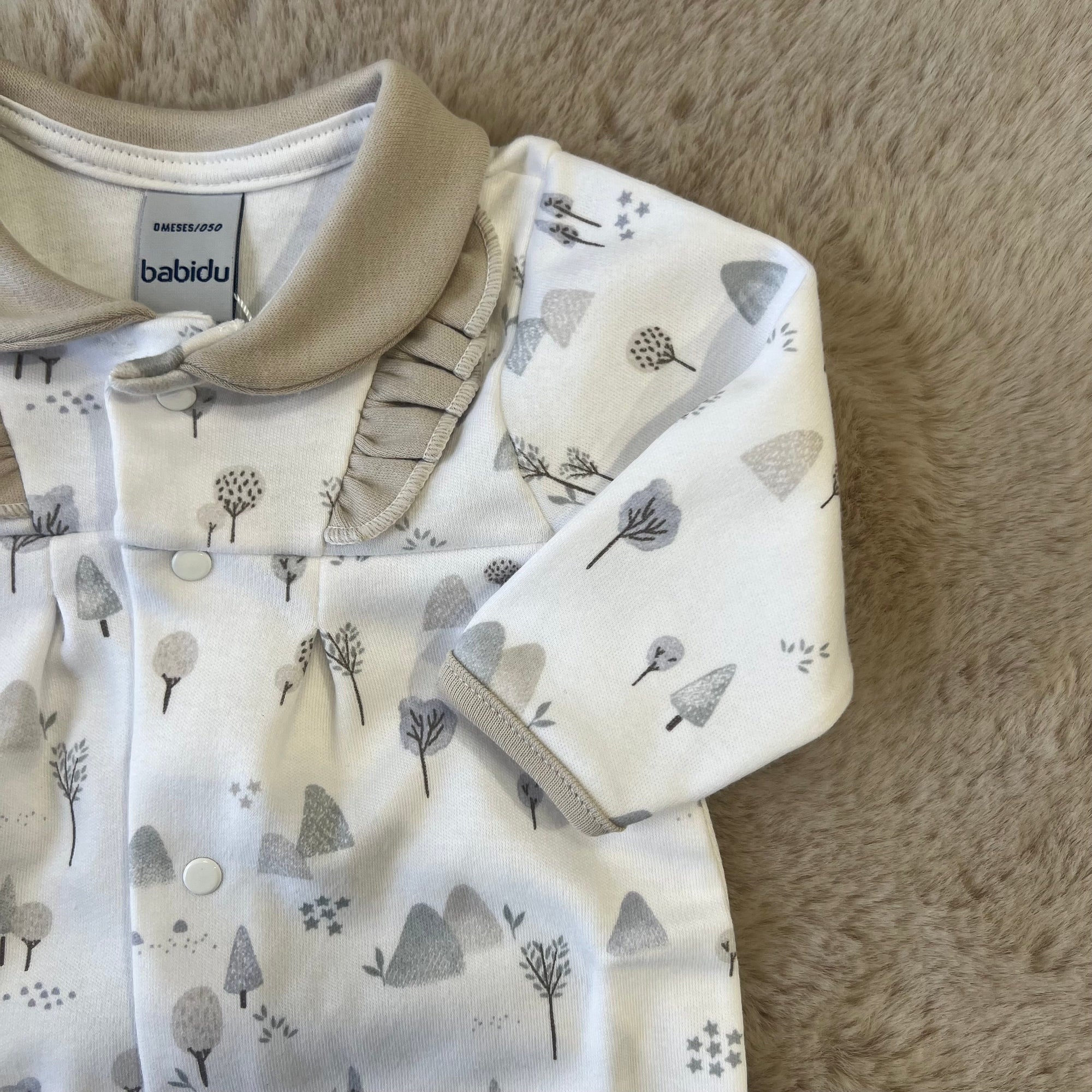 Pigiama con apertura frontale 0 e 9 Mesi Beige - Babidu