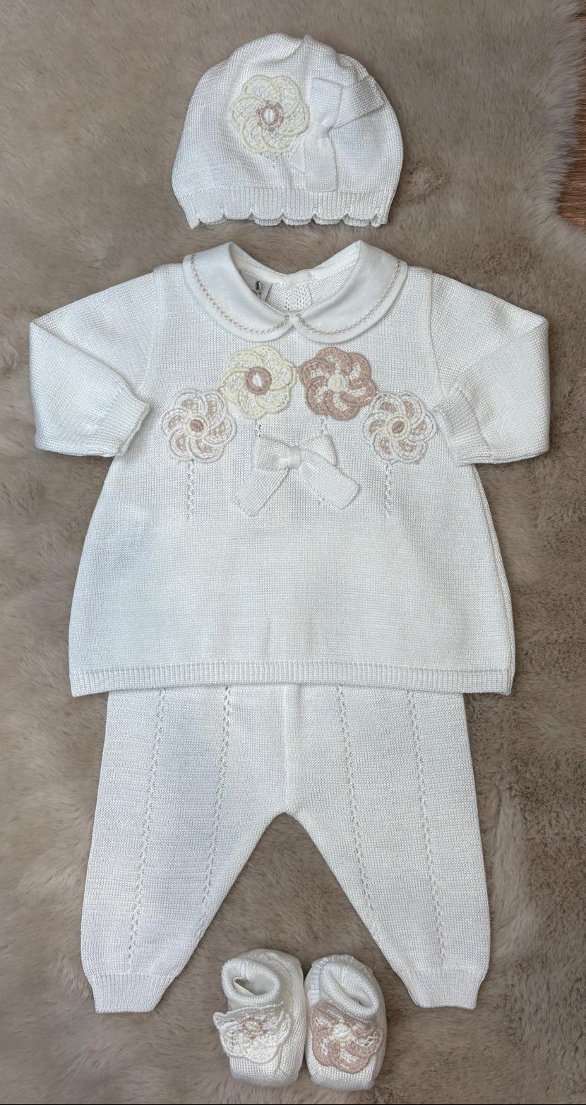 Set 4Pz con ricamo fiori - Marlù