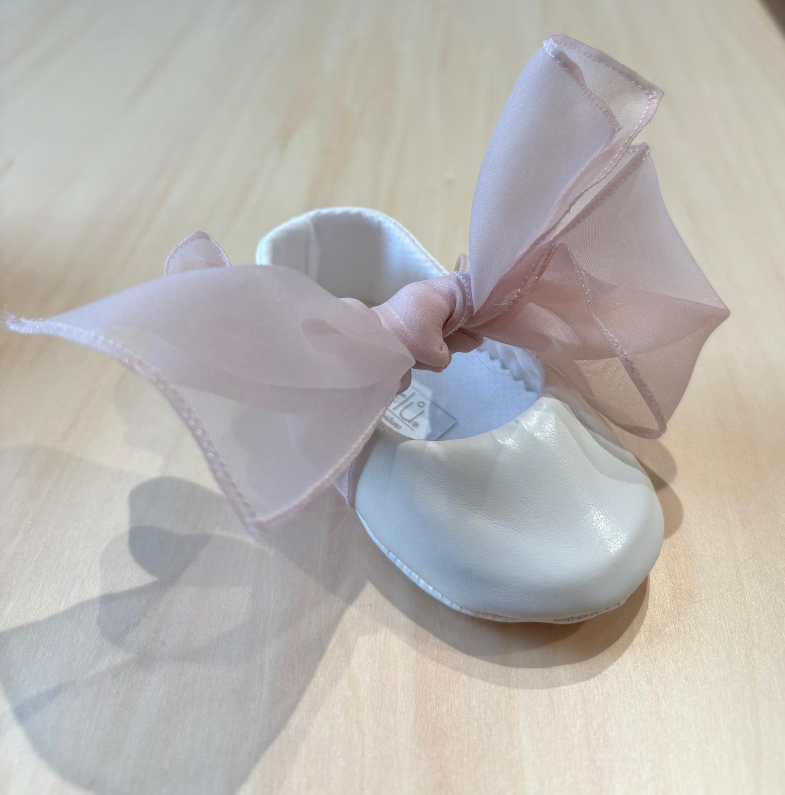 Ballerine Cerimonia con Fiocco Rosa Regolabile - Marlù
