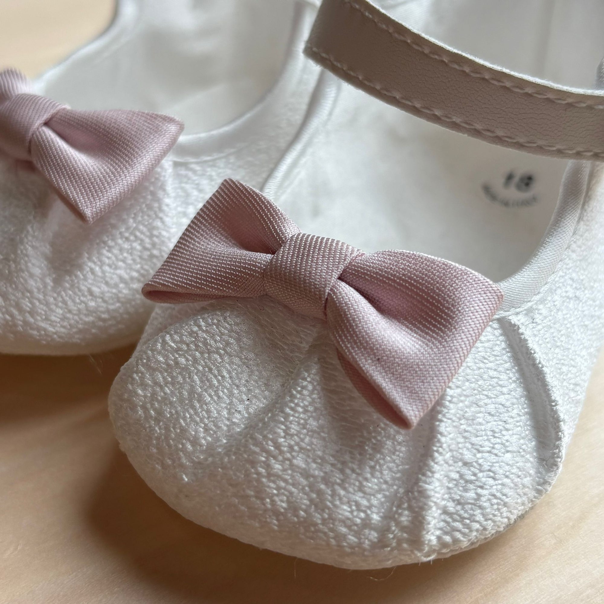 Ballerine Cerimonia Bianche con Fiocco Rosa - Minù