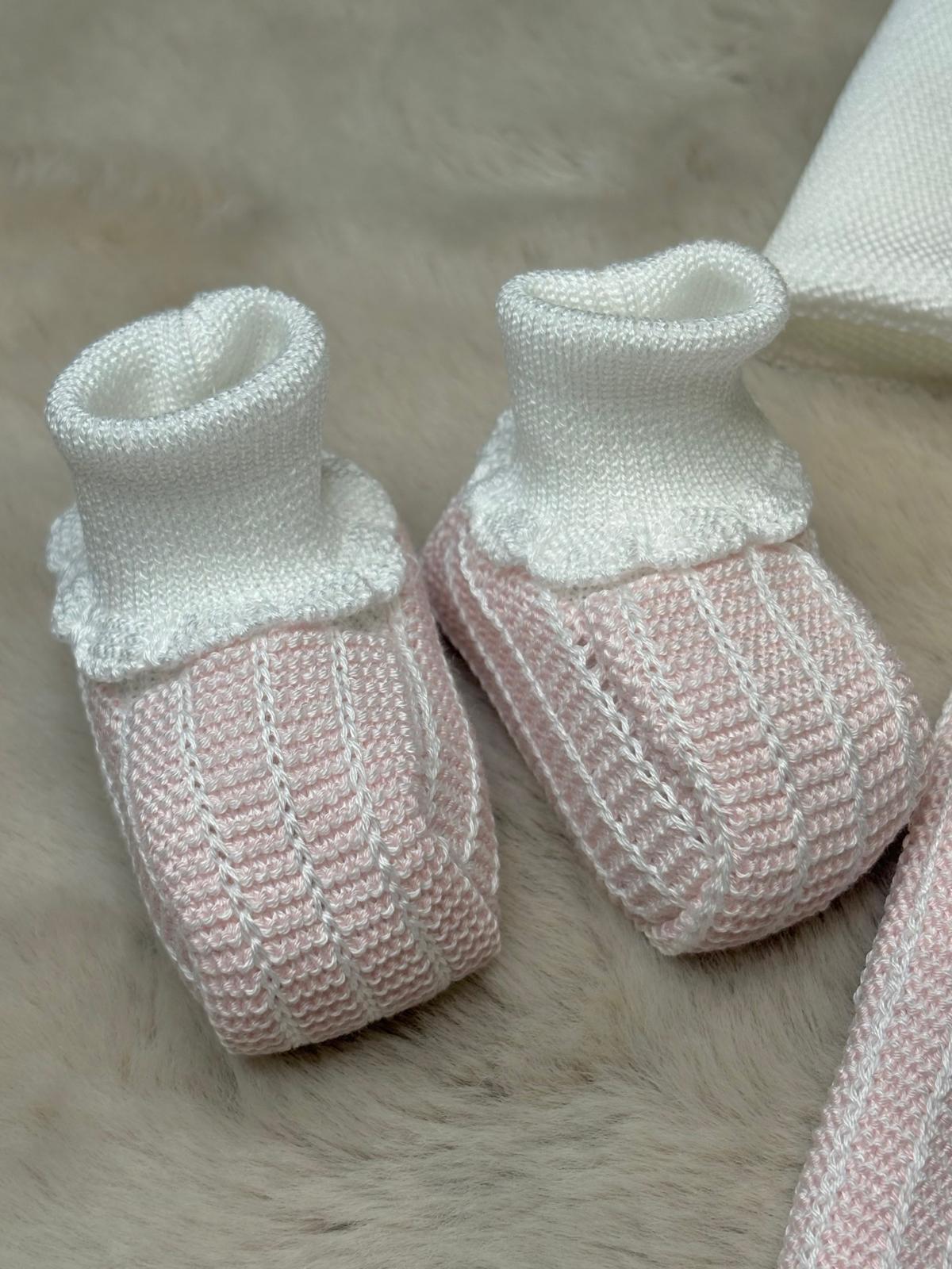 Set 3Pz Rosa Pastello con ricamo fiori - Marlù