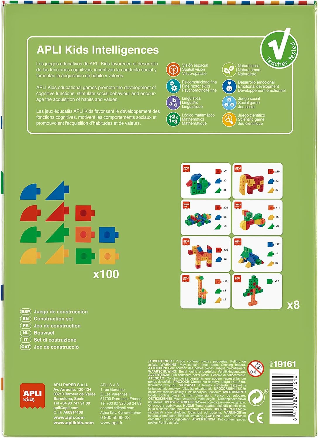 Set di costruzione Interlocking Cubes 100 pezzi - Apli Kids