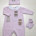 Completo Rosa Prima Nascita 3 Pezzi - Jo Milano