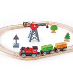Pista con locomotiva a batteria e gru - Hape