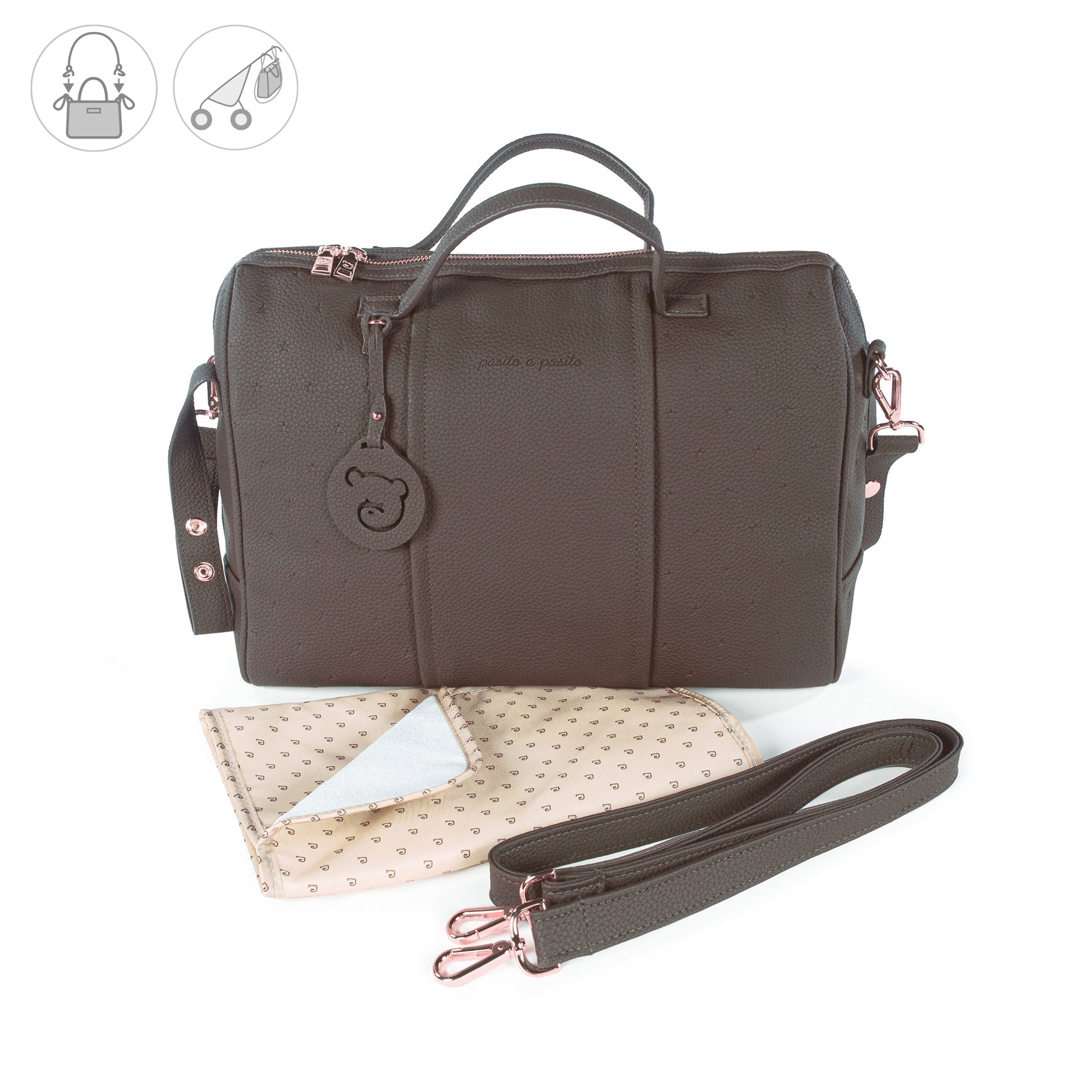 Borsa fasciatoio per passeggino modello LONDON Marrone — Pasito a pasito