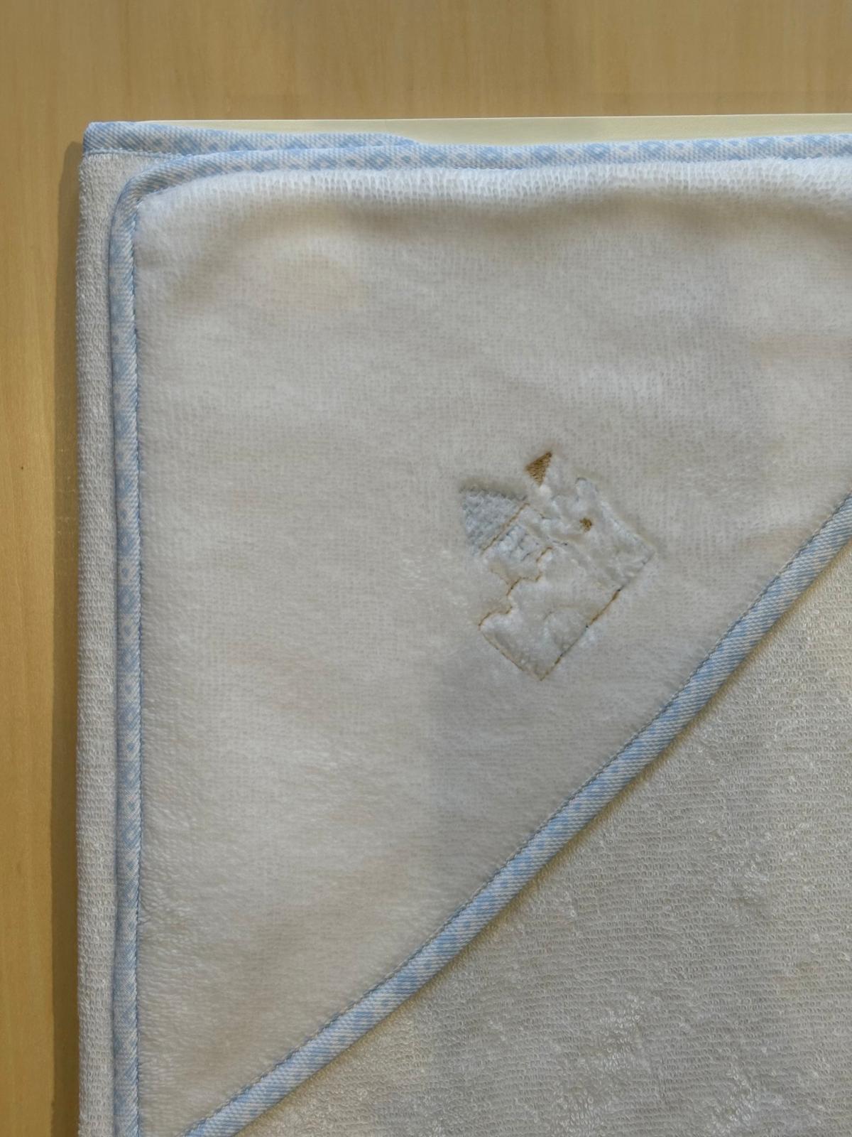 Accappatoio Spugna Azzurro e Bianco - Marlù