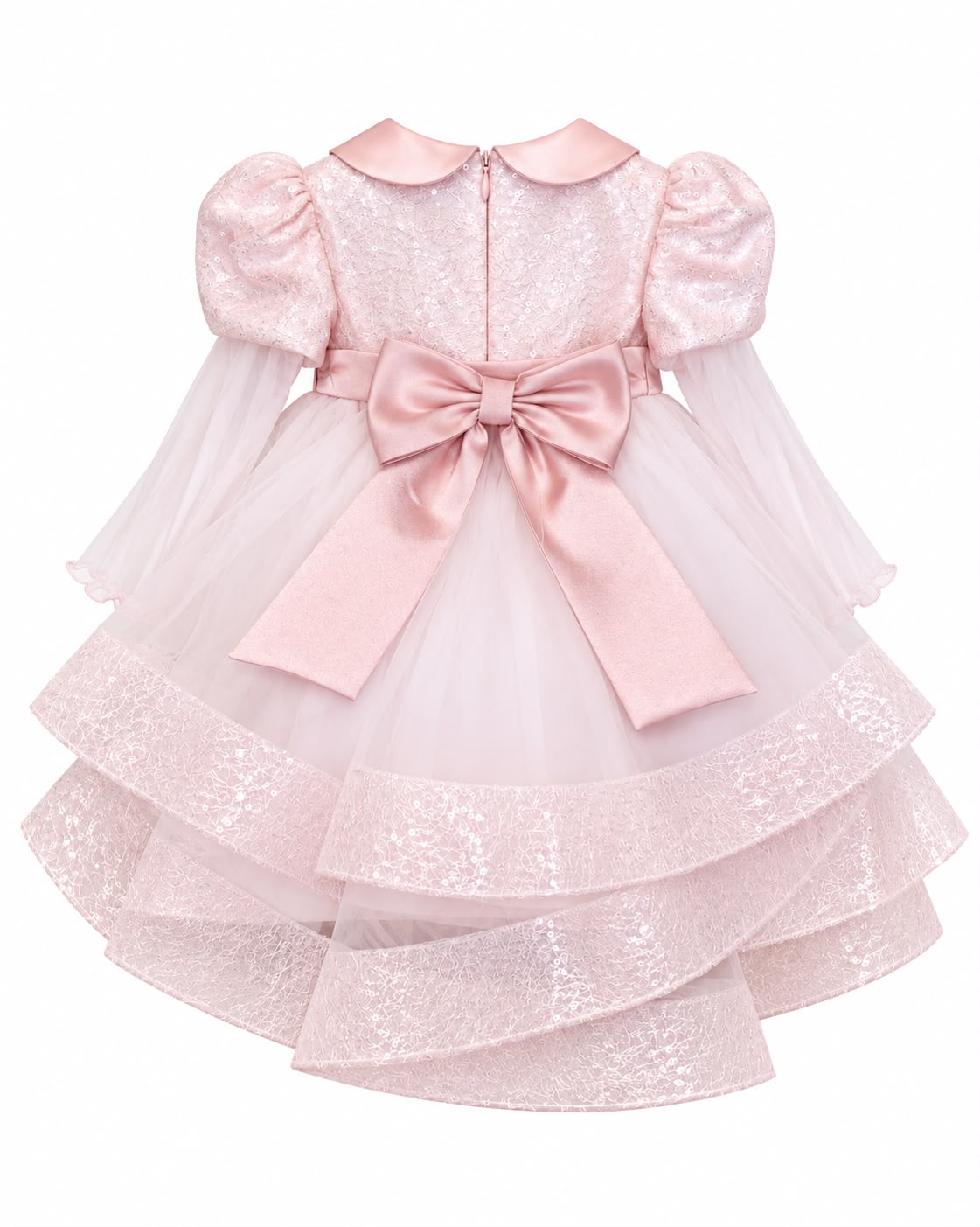 Vestitino Cerimonia Rosa con Fiocco sul Retro - Minù