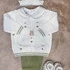 Completo 4pz in filo Bianco e Verde - Marlù