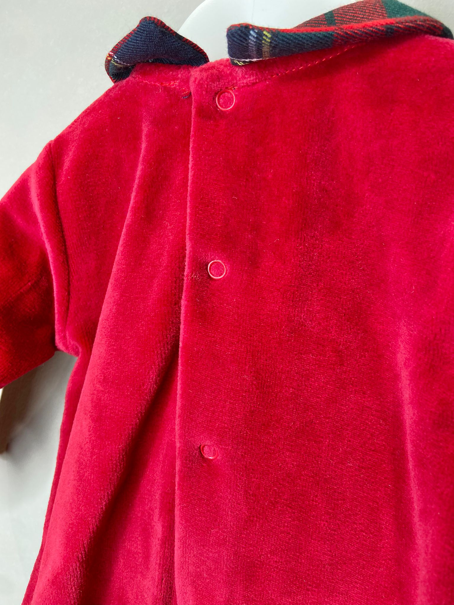 Tutina in ciniglia rossa natalizia bimbo fino alla 6 mesi - Lalalù