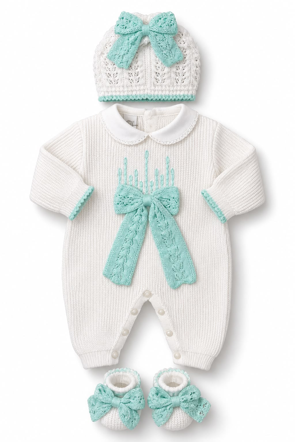 Set 3Pz Fiocco Verde Tiffany - Marlù
