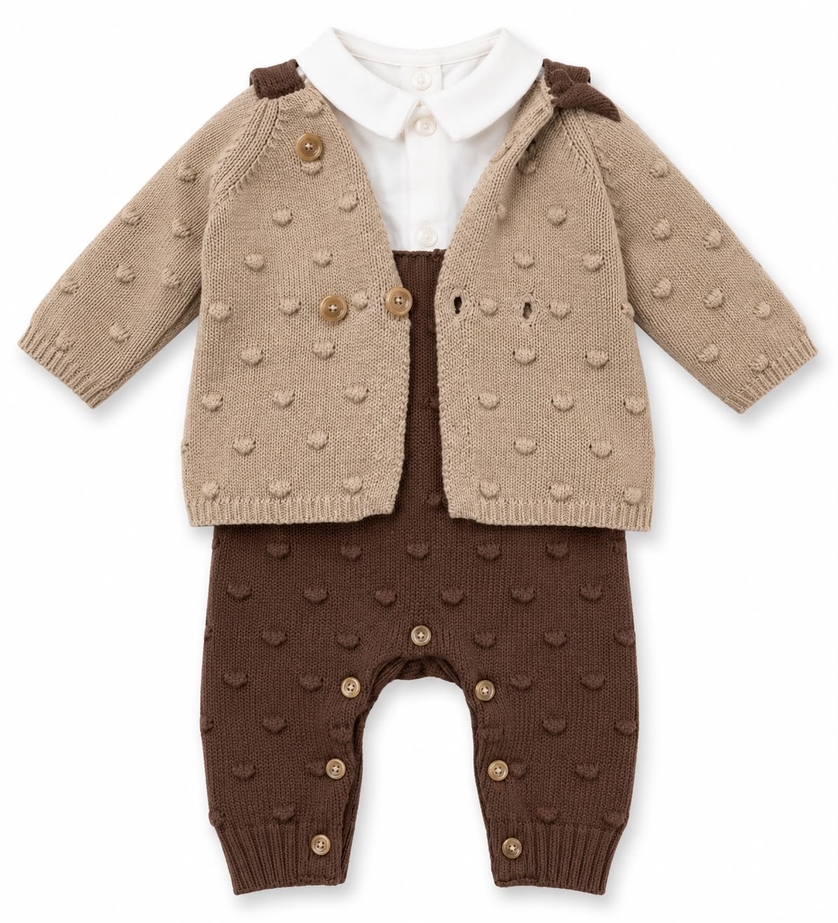 Set Salopette + Cardigan + Body - Hust&Claire
