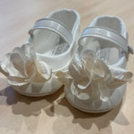 Ballerine Cerimonia con fiore e cinturino con bottone - Marlù