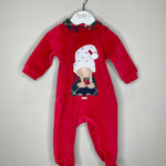 Tutina in ciniglia rossa natalizia bimba fino alla 6 mesi - Lalalù