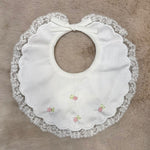 Bavetta con ricamo roselline e pizzo - Marlù