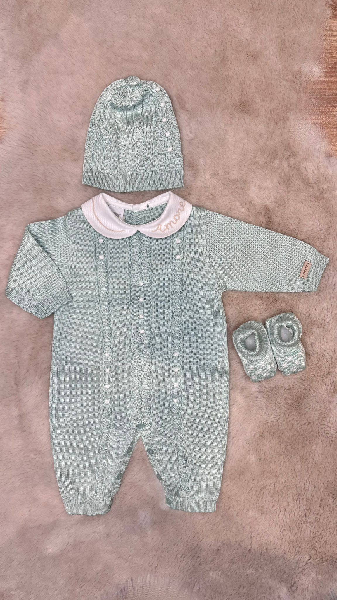 Completo 3pz verde salvia - Marlù